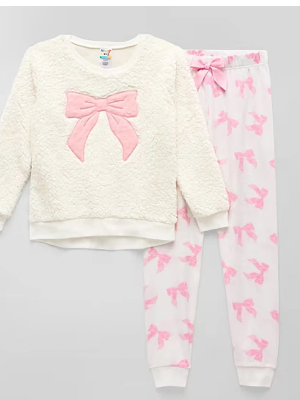 Girls Plush Crew Neck Long Sleeve 2-pc. Pajama Set NWT size 7-8